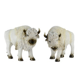 Set of 2 Wild North American White Bison Figures