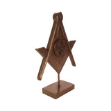 Bronze Masonic Square and Compasses G Desk Statue