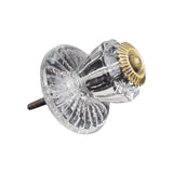 Crystal Clear Fluted Glass Pull Knob