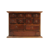 Vintage Walnut Wood Apothecary Utility Chest