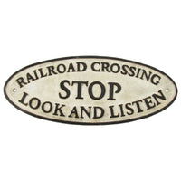 Antique Cast Iron Railroad Crossing Train Sign