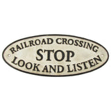 Antique Cast Iron Railroad Crossing Train Sign