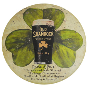 Round Stout Dark Beer Tin Irish Button Sign