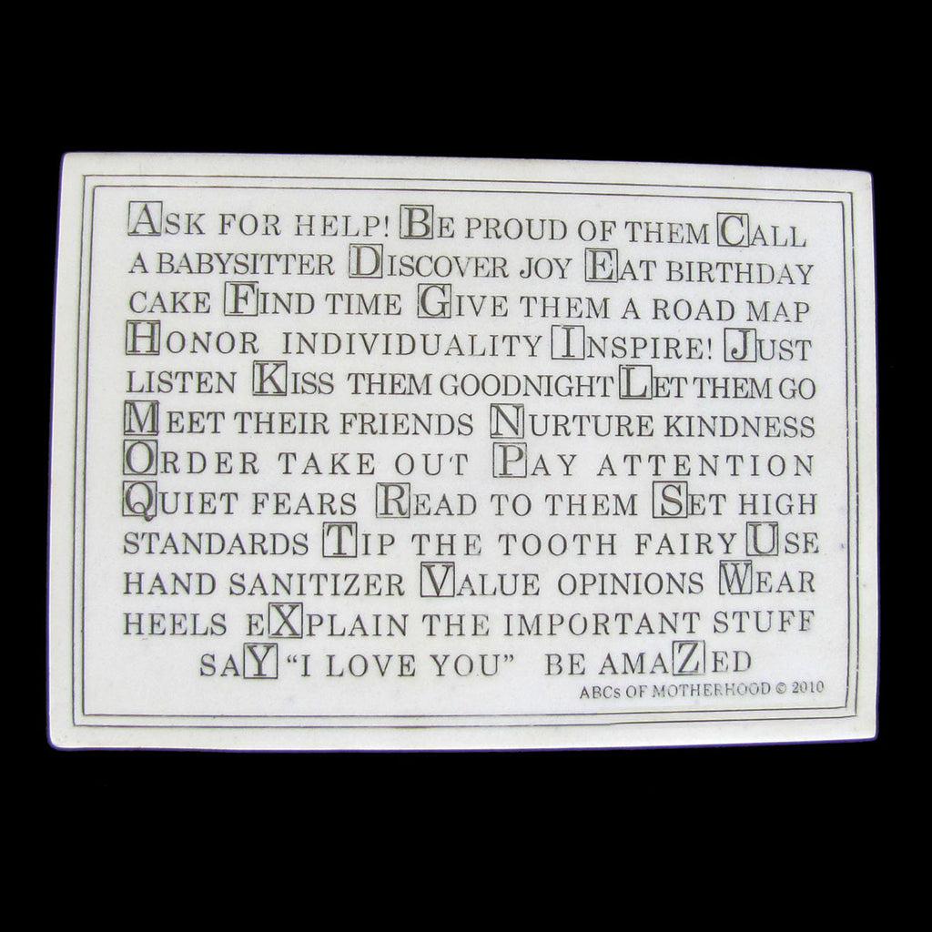 New ABC's Alphabet Of Motherhood Marble Finish Plaque with Stand
