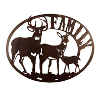 Metal Laser Cutting Deer Family Sign