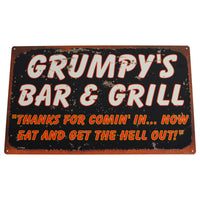 Grumpys Bar&Grill Vintage Style Tin Sign