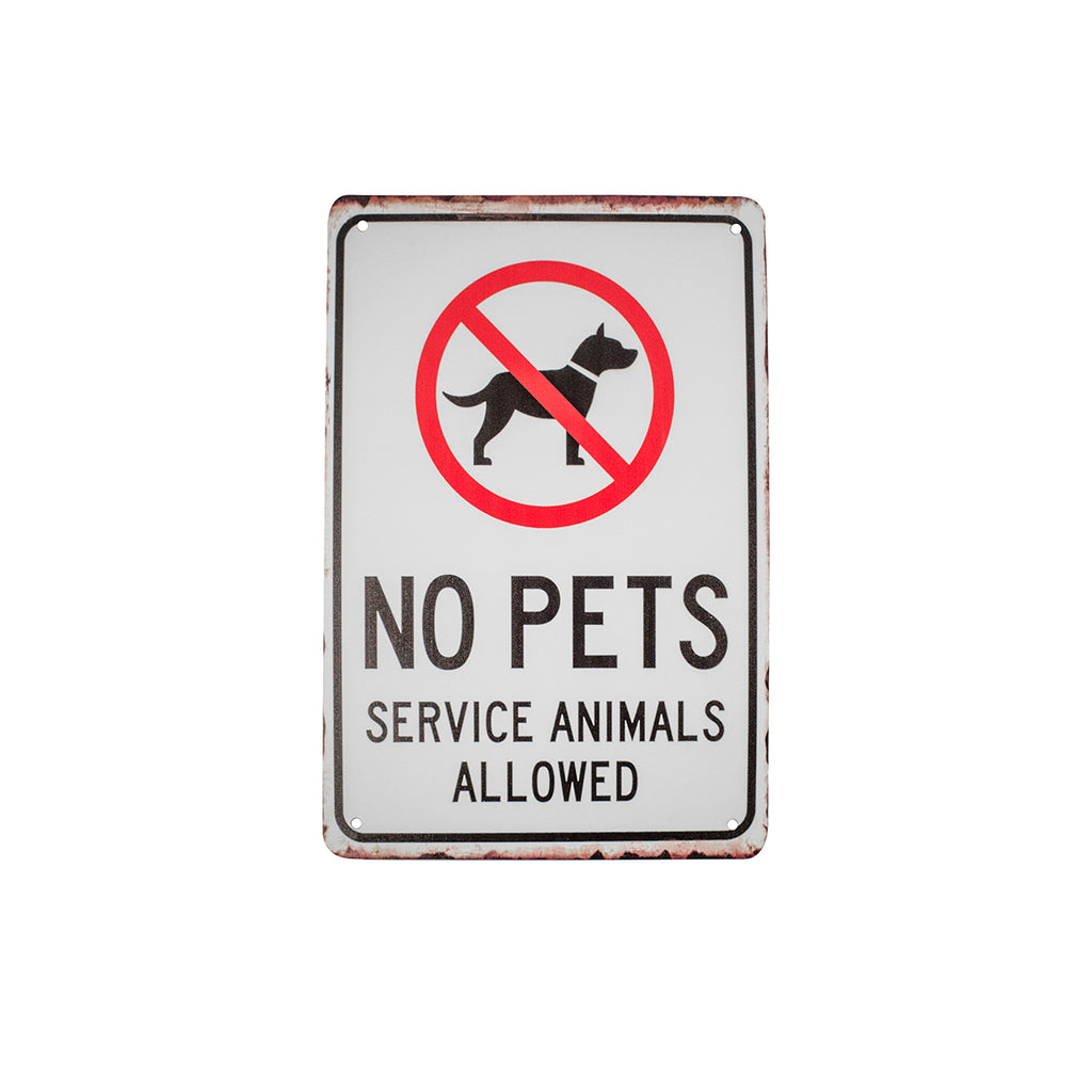 8x12 No Pet Service Animals Allowed Wall Business Warning Sign Retro M