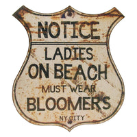 Vintage Style Women Must Wear Bloomers Beach Wall Sign