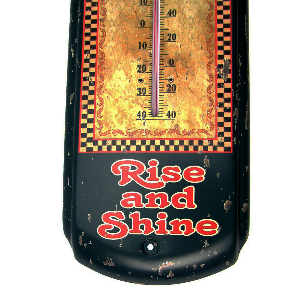 Primitive Rise&Shine Rooster Indoor/Outdoor Thermometer